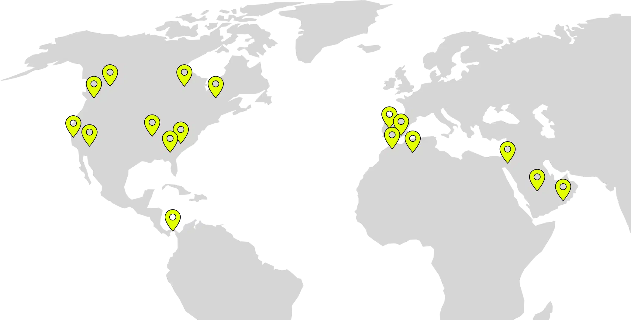 Mapa con localizaciones de parques